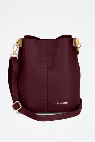 Bolso saco de piel - Burdeos