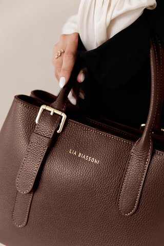Borsa a mano in pelle - Marrone