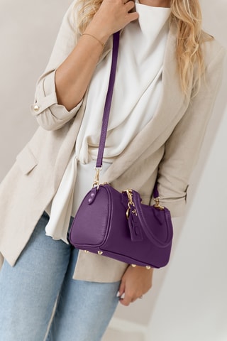 Bandolera de piel Resco - Violeta