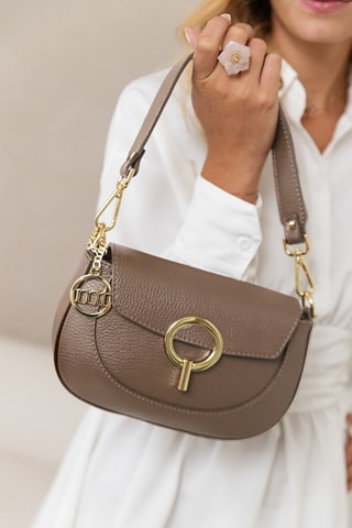 Borsa a mano in pelle Ceresio - Taupe