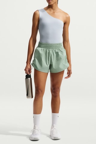 Short de fitness 2-en-1 taille haute One - Blanc et vert d'eau
