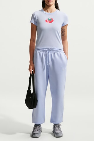 Pantalon de survêtement polaire oversize taille haute Phoenix - Bleu clair