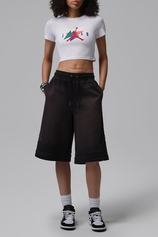 T-shirt cropped - Gris clair chiné
