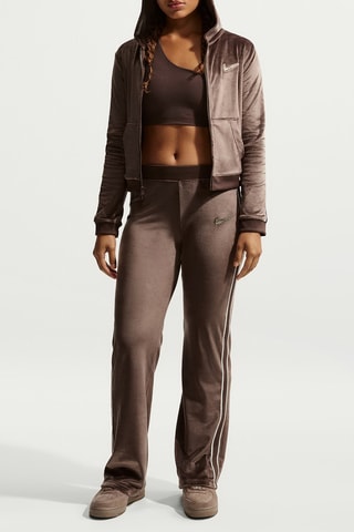 Pantalon regular en velours - Marron