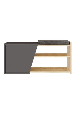 Meuble à chaussures 1 porte Imitation bois et anthracite