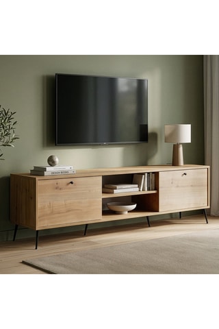 Meuble TV 2 portes Calvin - 180 x 55 x 40 cm