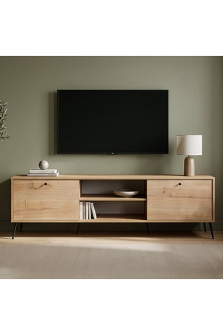 Meuble TV 2 portes Calvin - 180 x 55 x 40 cm