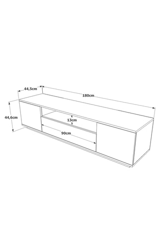 Meuble TV 3 abattants - 180 x 44,6 x 44,5 cm
