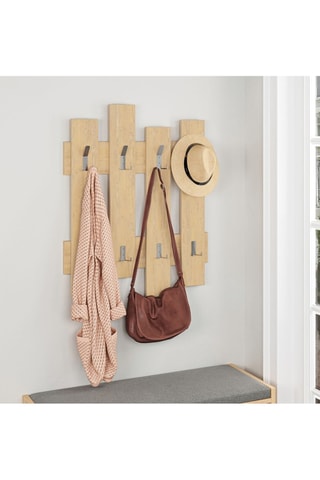 Porte-manteaux mural Wave - Imitation bois