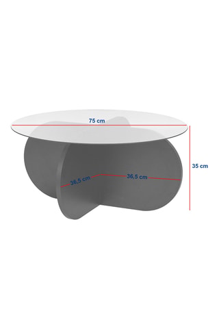 Table basse en verre - 75 x 35 cm