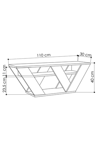 Meuble TV 2 étagères Pipralla - 110 x 40 x 30 cm