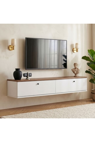 Meuble TV 2 abattants - 140 x 25 x 25 cm