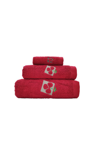 3 toallas - Rojo y gris