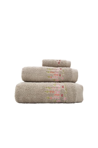3 toallas - Beige y coral