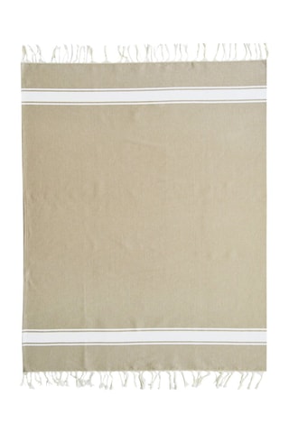 2 foutas - Beige y blanco - 160 x 180 cm