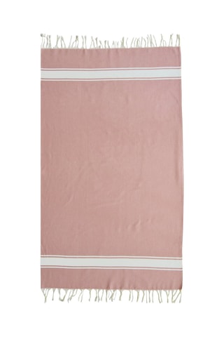 2 foutas - Rosa y blanco - 100 x 180 cm