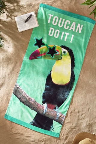 Toalla de playa - Verde y negro - 76 x 160 cm