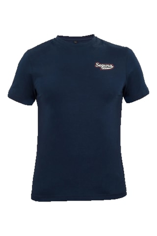 T-shirt em algodão biológico Jona - Azul-marinho - Segura - Branco, azul e cinzento