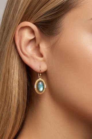 Orecchini - Placcato oro giallo e labradorite