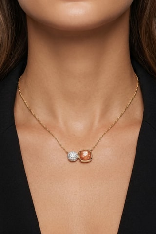 Collar - Chapada en oro amarillo y piedra de sol