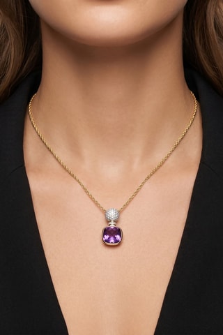 Collar - Chapado en oro amarillo y amatista