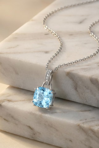 Collar - Chapado en plata y topacio