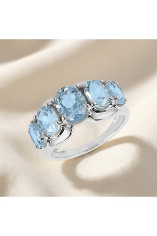 Anillo - Chapado en plata y topacios