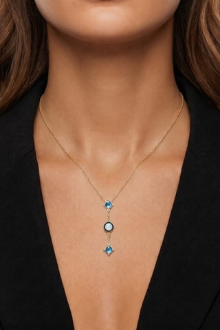 Collar - Chapado en oro amarillo y jade