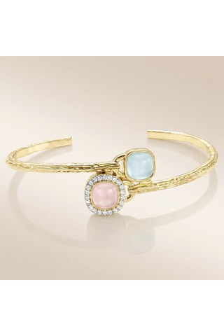 Pulsera - Chapado en oro amarillo, jade y cuarzo