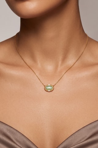 Collar - Chapado en oro amarillo y aventurina