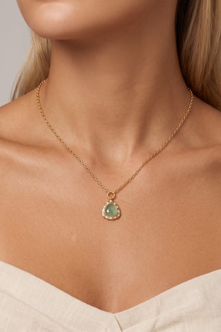 Collar - Chapado en oro amarillo y aventurina