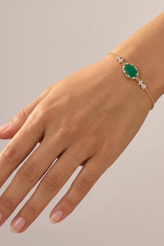 Pulsera - Chapado en oro amarillo y ónice