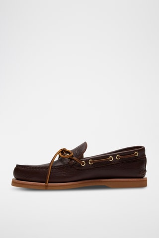 Chaussures bateau en cuir - marron