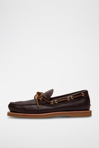 Chaussures bateau en cuir - marron