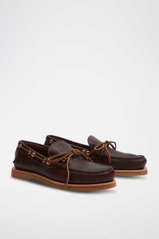 Chaussures bateau en cuir - marron