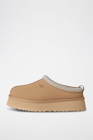 Sabots fourrés plateformes en nubuck Tazz II - Beige