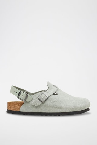 Sabots en nubuck - Gris clair