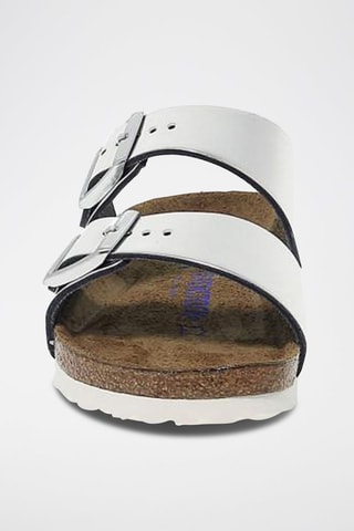 Mules en cuir Argenté