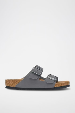 Mules en cuir nubuck - Gris