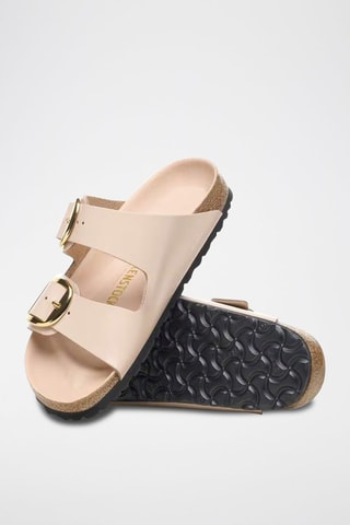 Mules vernies en cuir - Beige