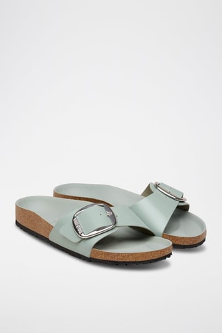 Mules compensées en cuir - Vert clair