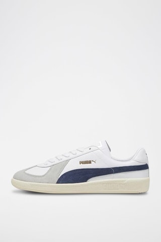 Sneakers en nubuck Puma Army Trainer - Blanc et bleu marine