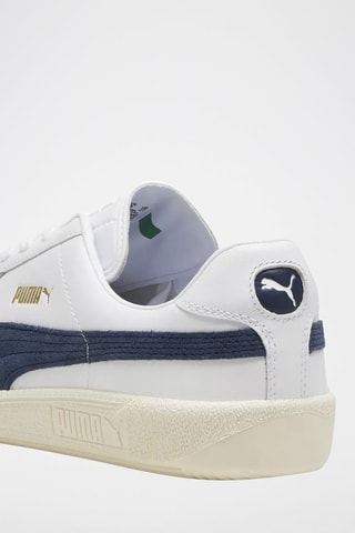 Sneakers en nubuck Puma Army Trainer - Blanc et bleu marine
