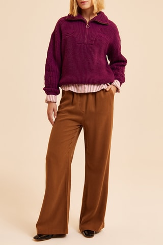 Jersey de lana y alpaca - Rojo frambuesa