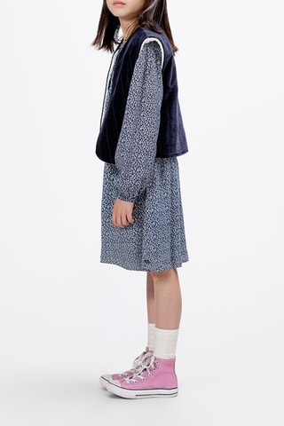 Cárdigan reversible y vestido - Azul marino y blanco