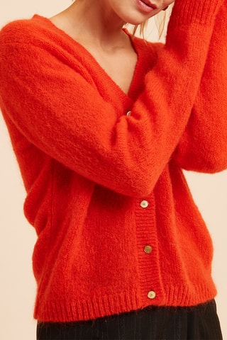 Cárdigan de mohair y lana - Rojo