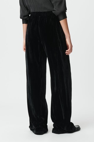 Pantaloni larghi in velluto - Nero