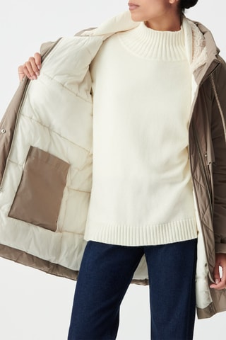 Parka con capucha - Beige oscuro