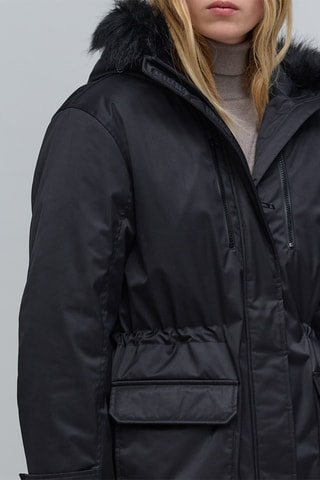 Parka con capucha - Negro