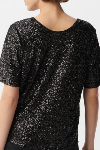 Top con lentejuelas - Negro